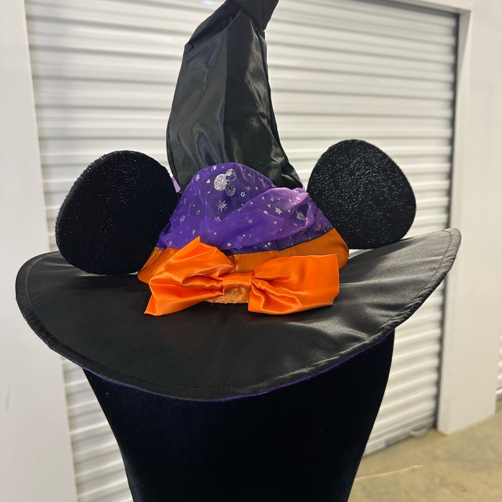 Disney Halloween Witch Hat with Ears - Black, Purple, and Orange‎